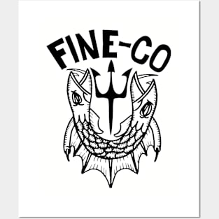 2 Headed Fine-Co logo Posters and Art